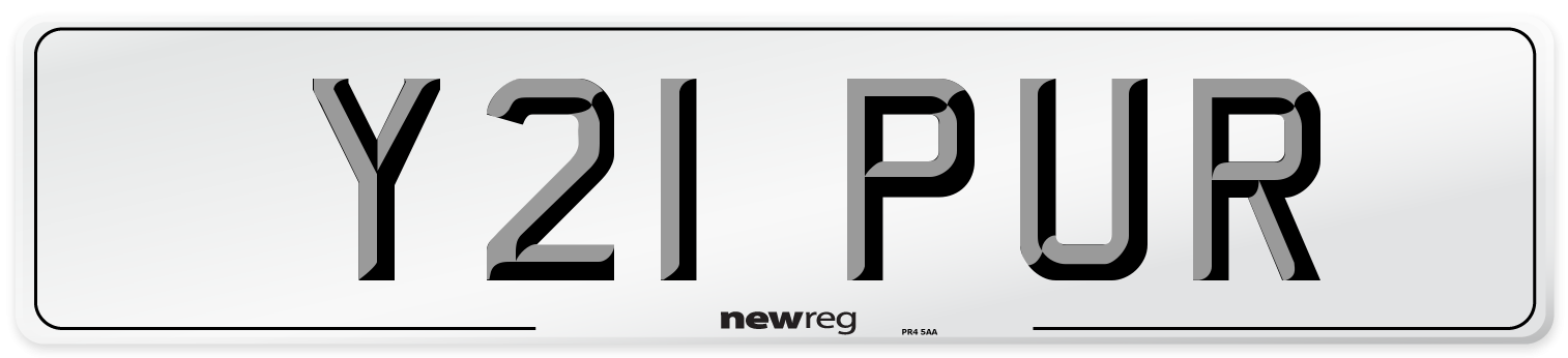 Y21 PUR Number Plate from New Reg